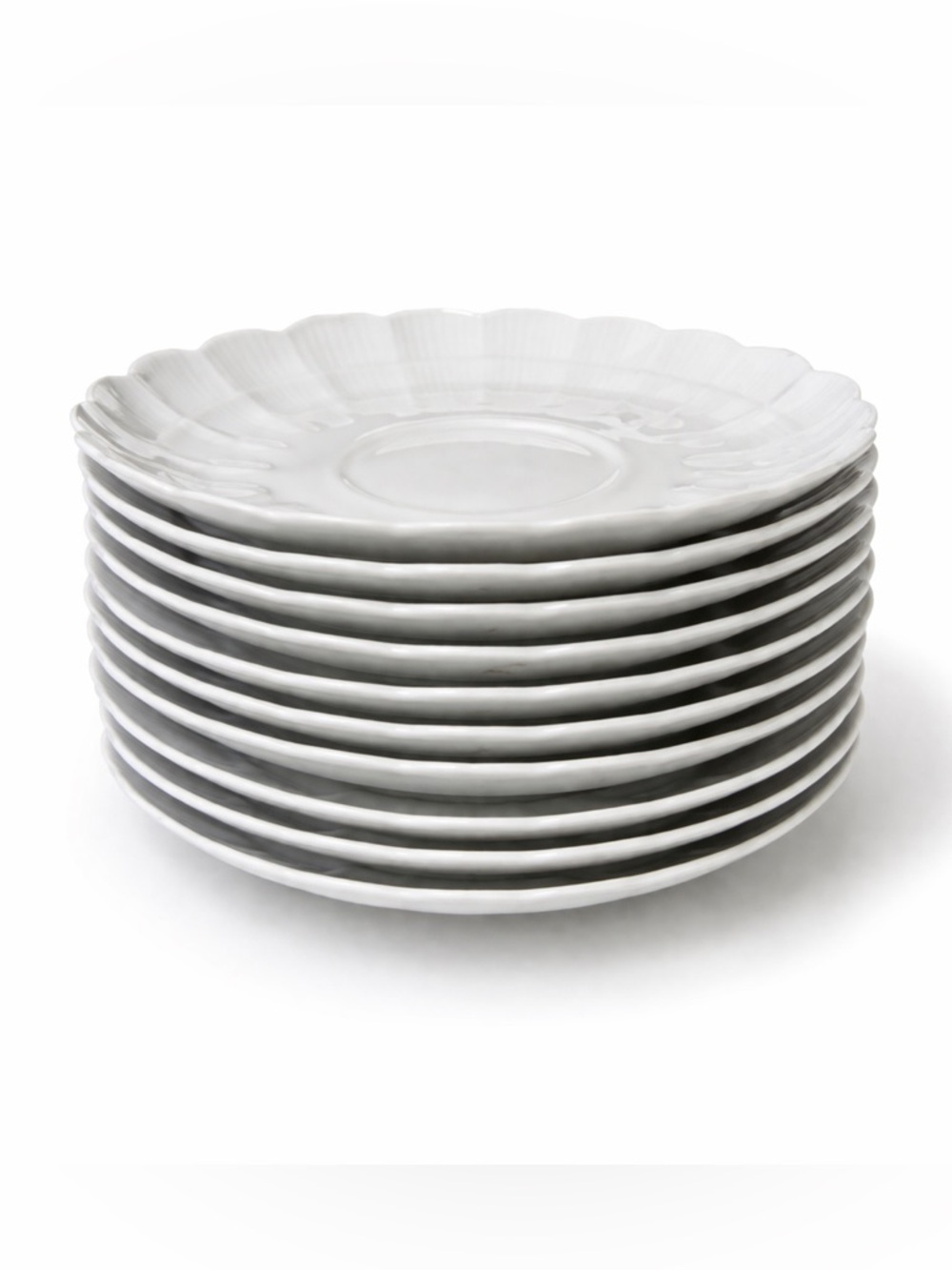 Kaiser Romantica All White Porcelain W. Germany Plate Set of 8